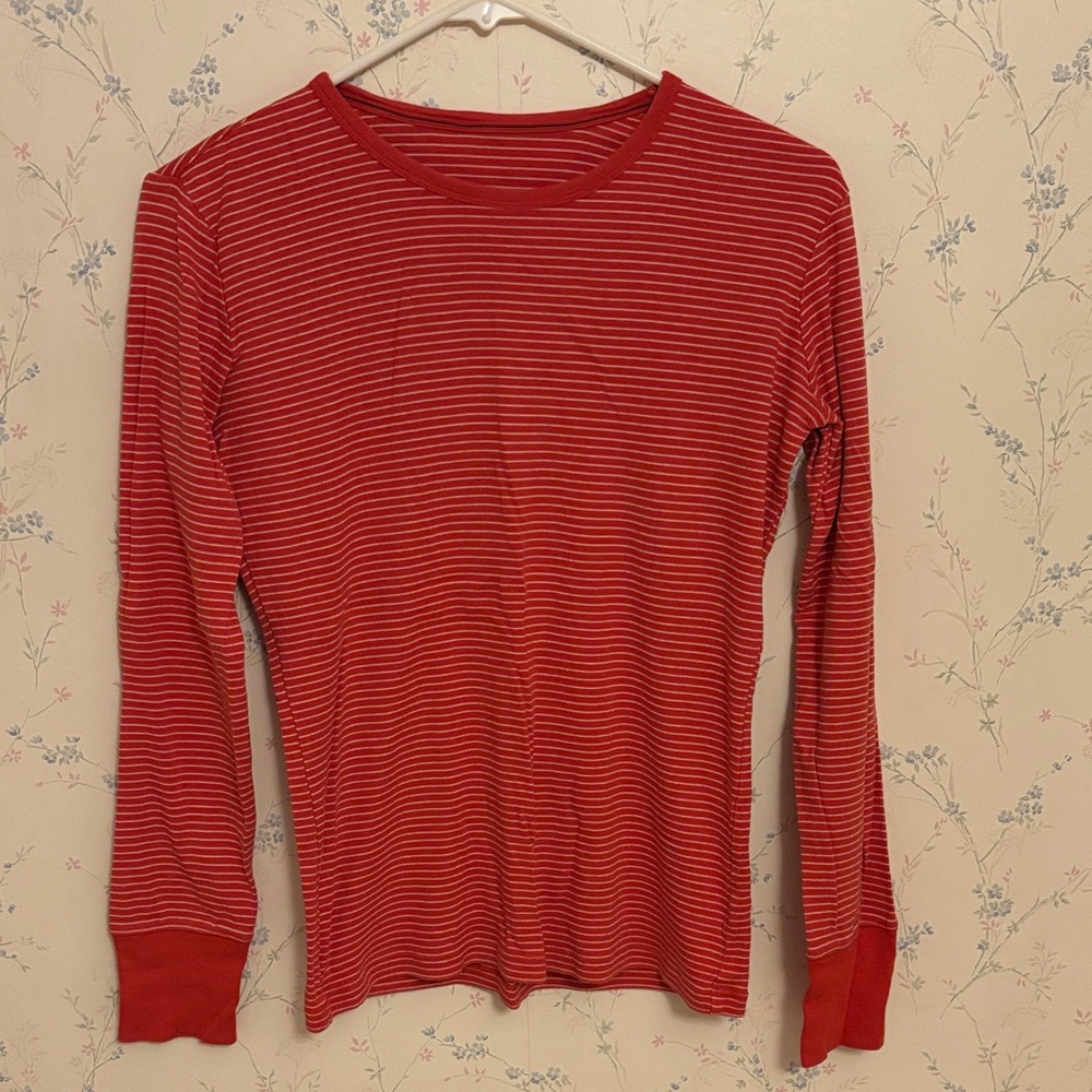 Orange Striped Long Sleeve Shirt